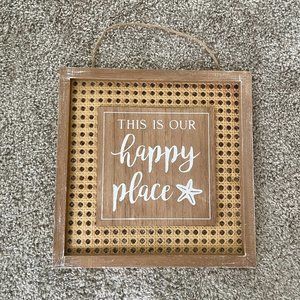 NWT Home Beach Decor Sign: This is our happy place; Nautical Themed Wall Art